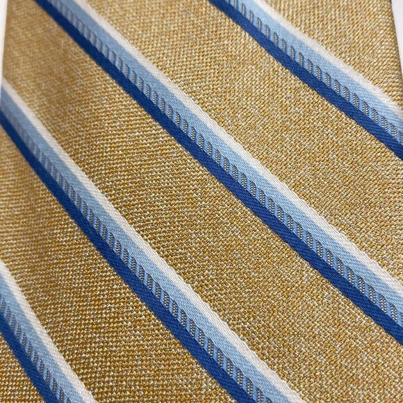 Platinum Designs gold blue white stripe 100 % polyester length 29 inches - Picture 3 of 6